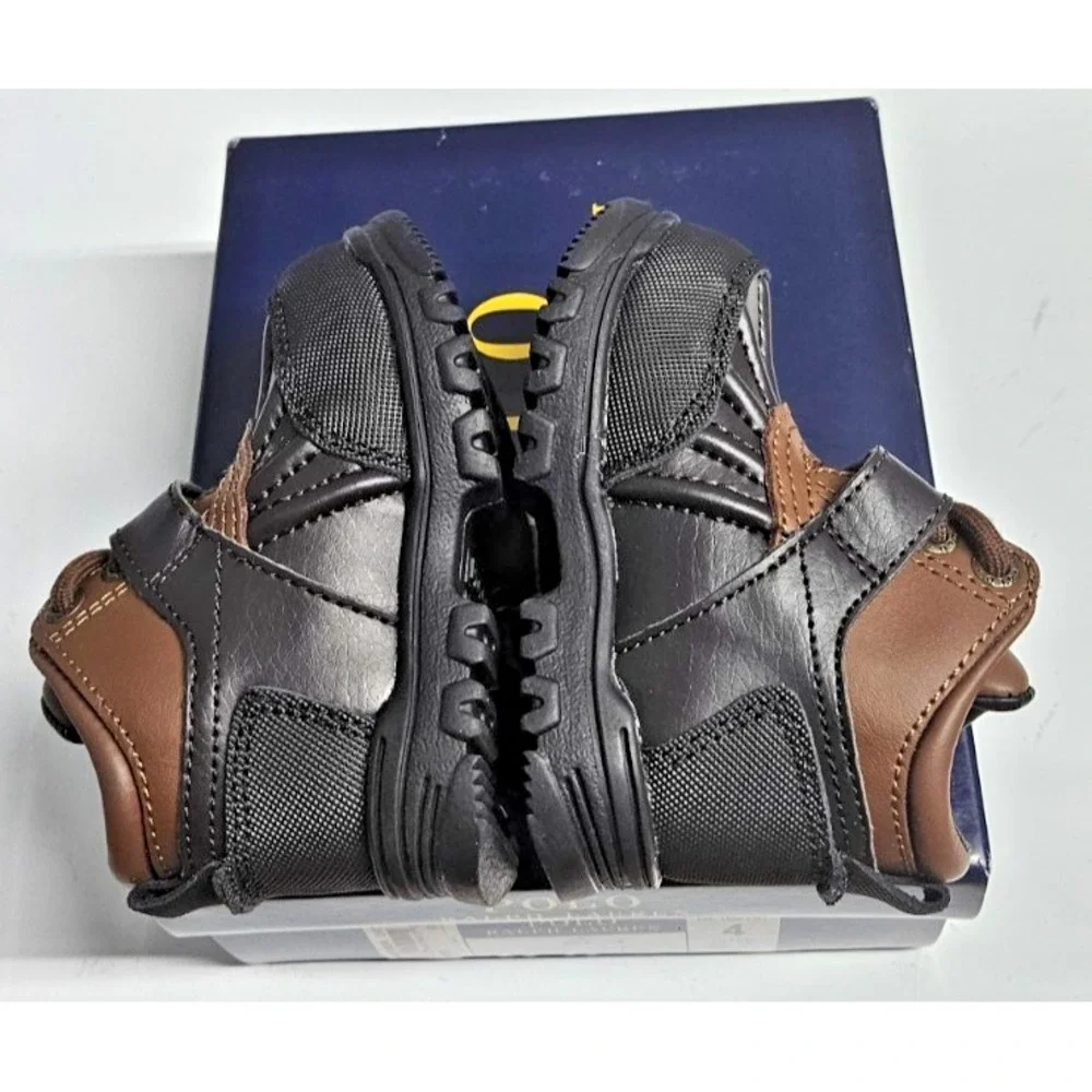 Polo Ralph Lauren Boy's Dover Boot Sneaker Chocolate black Sz 4‎ Toddler